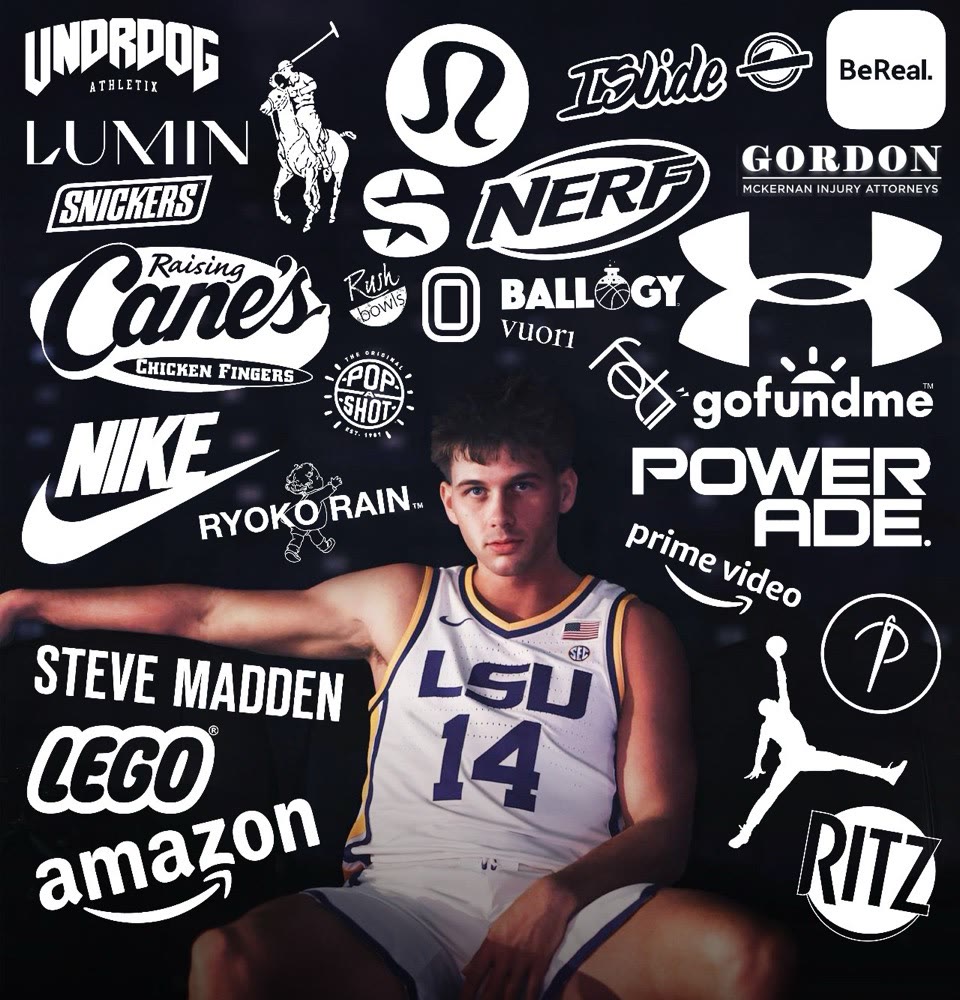 Brand collage around Trace Young